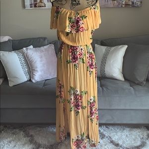 EXIST off the shoulder floral BOHO dress